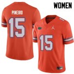 Women's Florida Gators #15 Eddy Pineiro NCAA Jordan Brand Orange Authentic Stitched College Football Jersey APS5762XR